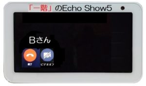 ビデオ通話の呼び出し画面(Bさん)