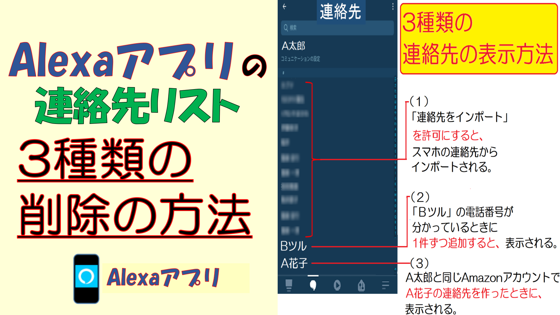 Alexaアプリの連絡先リスト ３種類の削除の方法 連絡先リストから削除できないとき たんてったんブログ